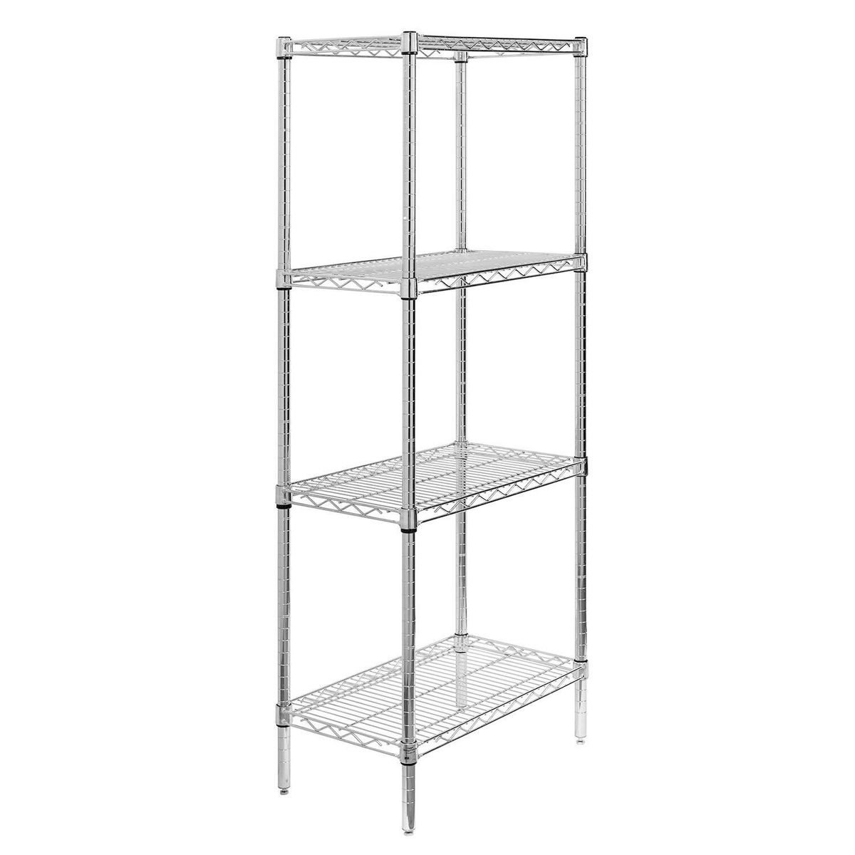 AUTORODEC - Estante de acero cromado de 36x61x160 cm 4 repisas