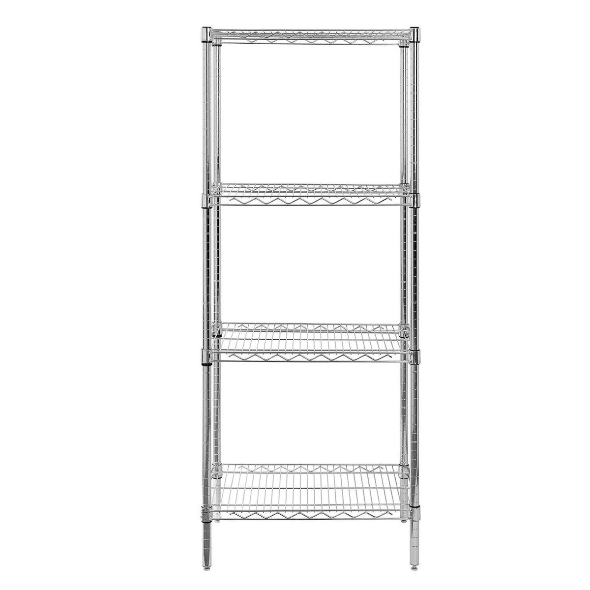 AUTORODEC - Estante de acero cromado de 36x61x160 cm 4 repisas