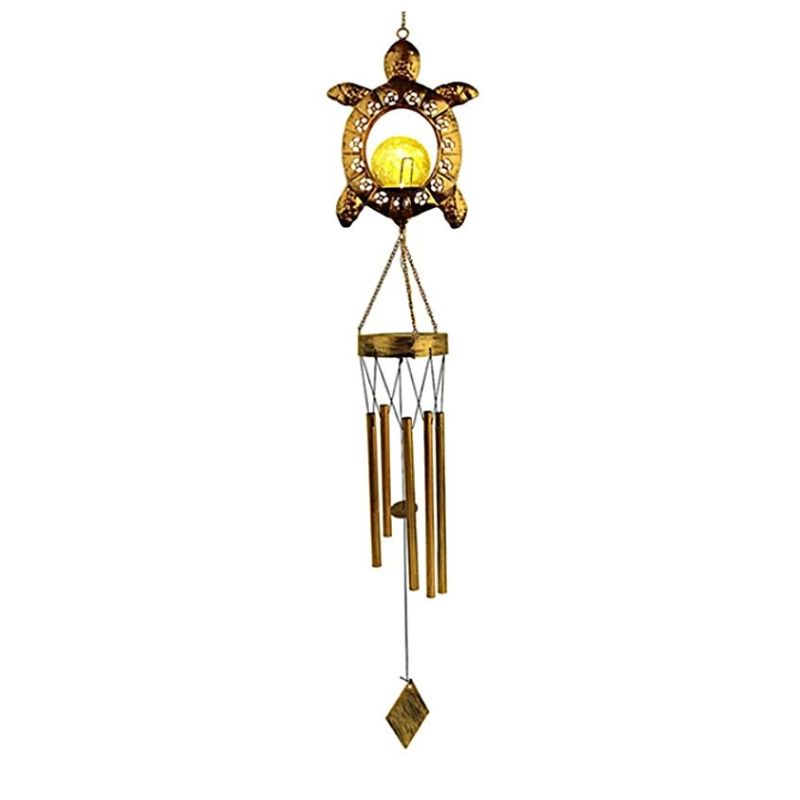 GENERICO - Colgante de Viento Solar Tortuga Luz Cálida - 1 m Inoxidable IP44