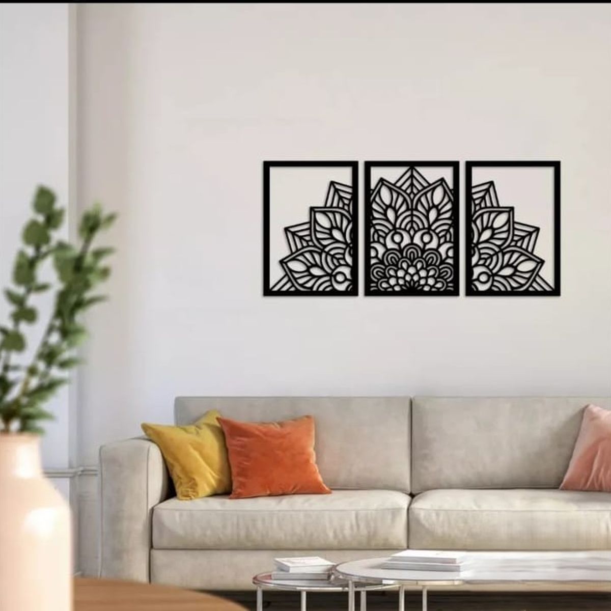 GENERICO - Cuadros Decorativos Forma Mándala en Madera MDF 3mm