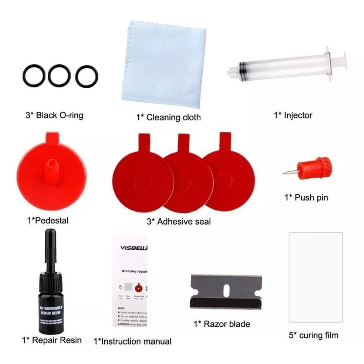 GENERICO - Kit Reparación Parabrisa Removedor Trizaduras Auto Piquete