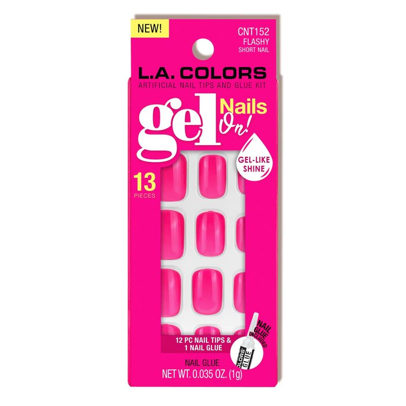 GENERICO - Set de Uñas Gel Press On Flashy LA Colors
