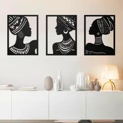 GENERICO - Cuadros Damas Africanas Pack 3 Unidades