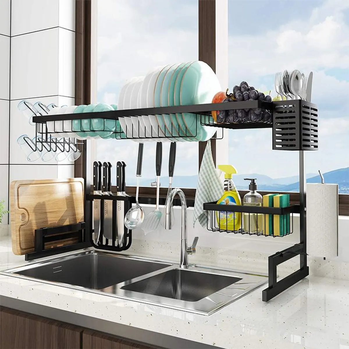 GENERICO - Secador De Platos  Para Cocina Acero