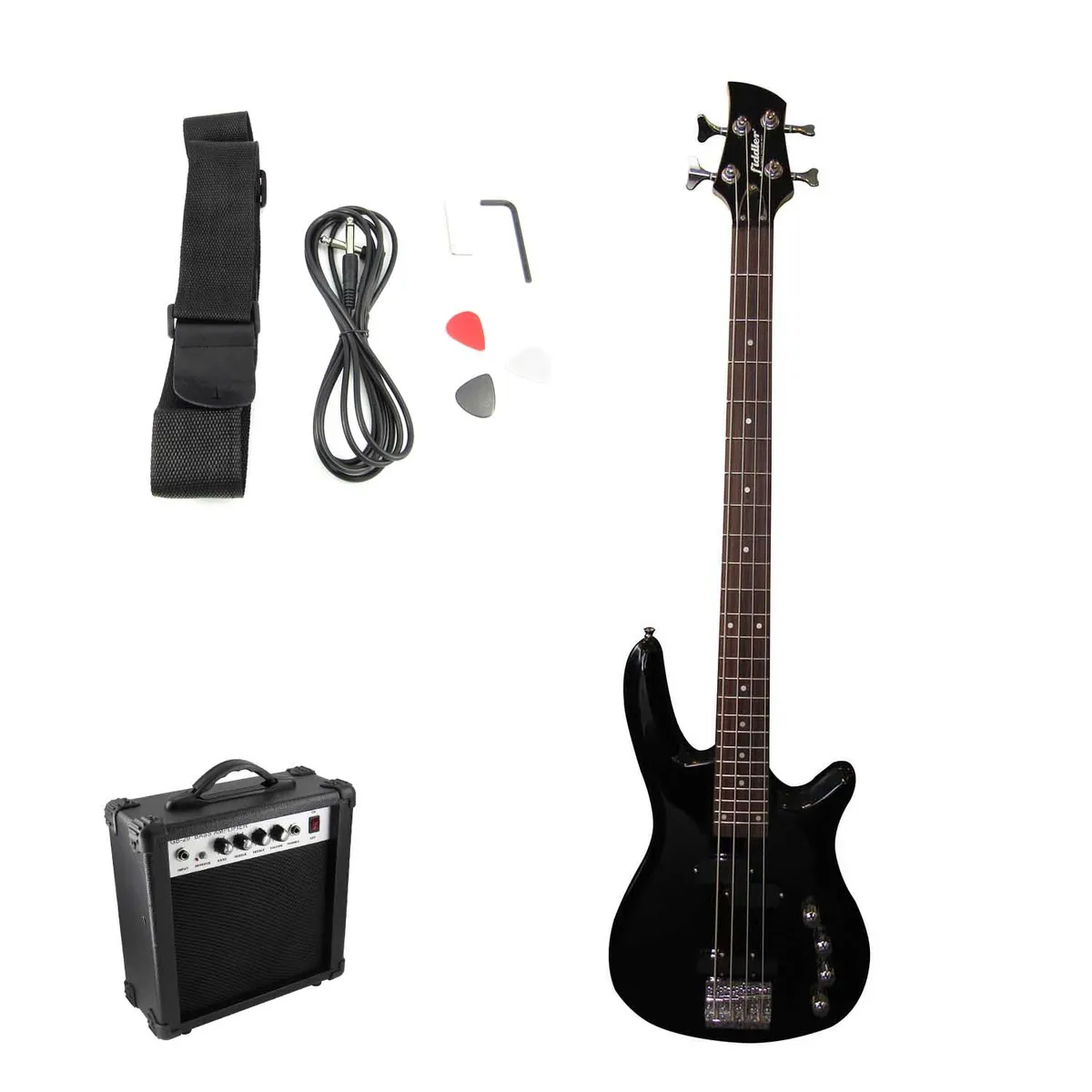 FIDDLER - Bajo Eléctrico Fiddler Negro + Amplificador 20W