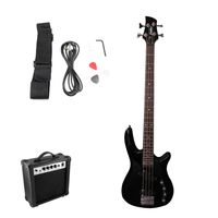 Bajo Eléctrico Negro + Amplificador 20W