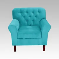 Sillón Baúl 1 Cuerpo Estilo Capitoné Recife - Turquesa