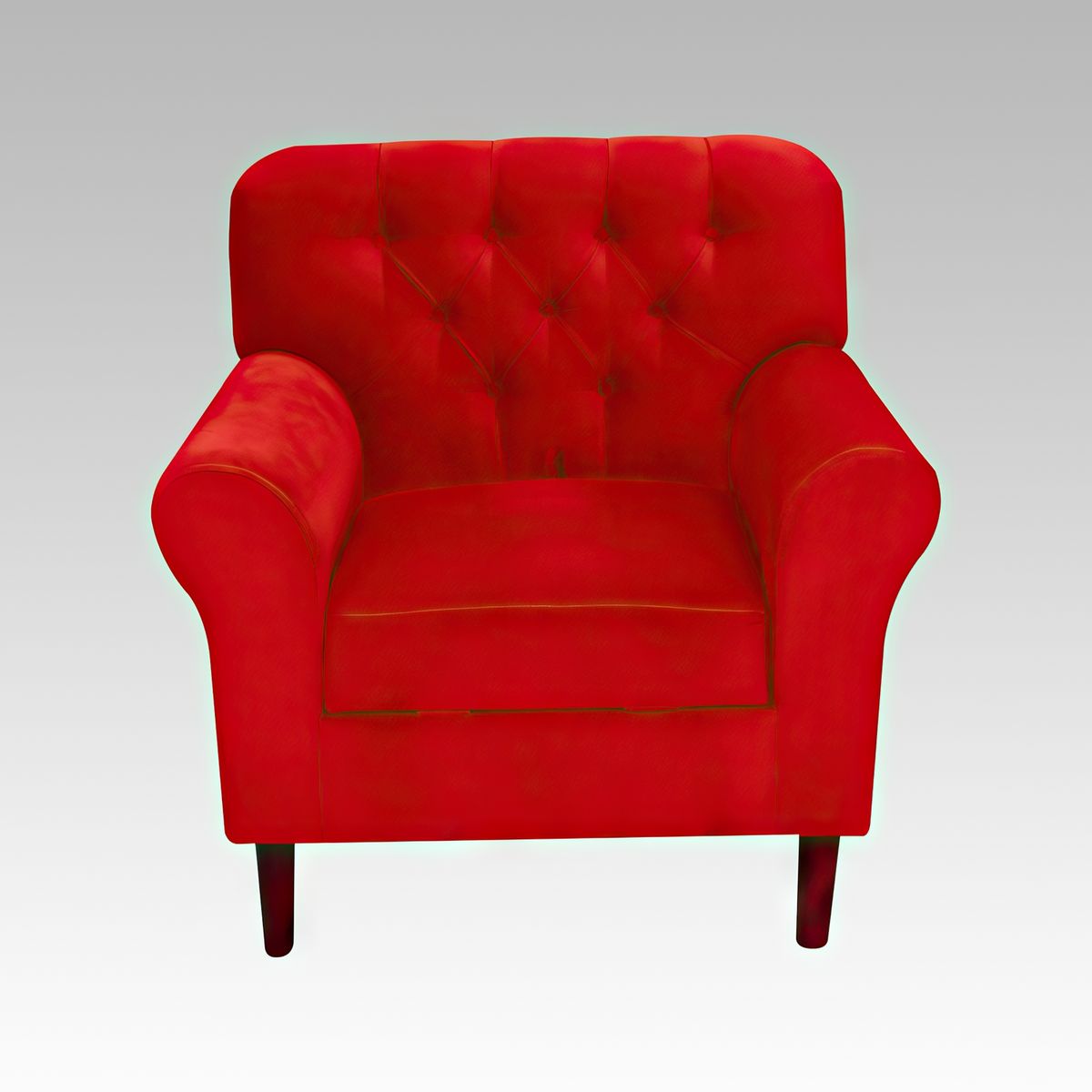 GENERICO - Sillón Baúl 1 Cuerpo Estilo Capitoné Recife - Rojo