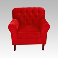 Sillón Baúl 1 Cuerpo Estilo Capitoné Recife - Rojo