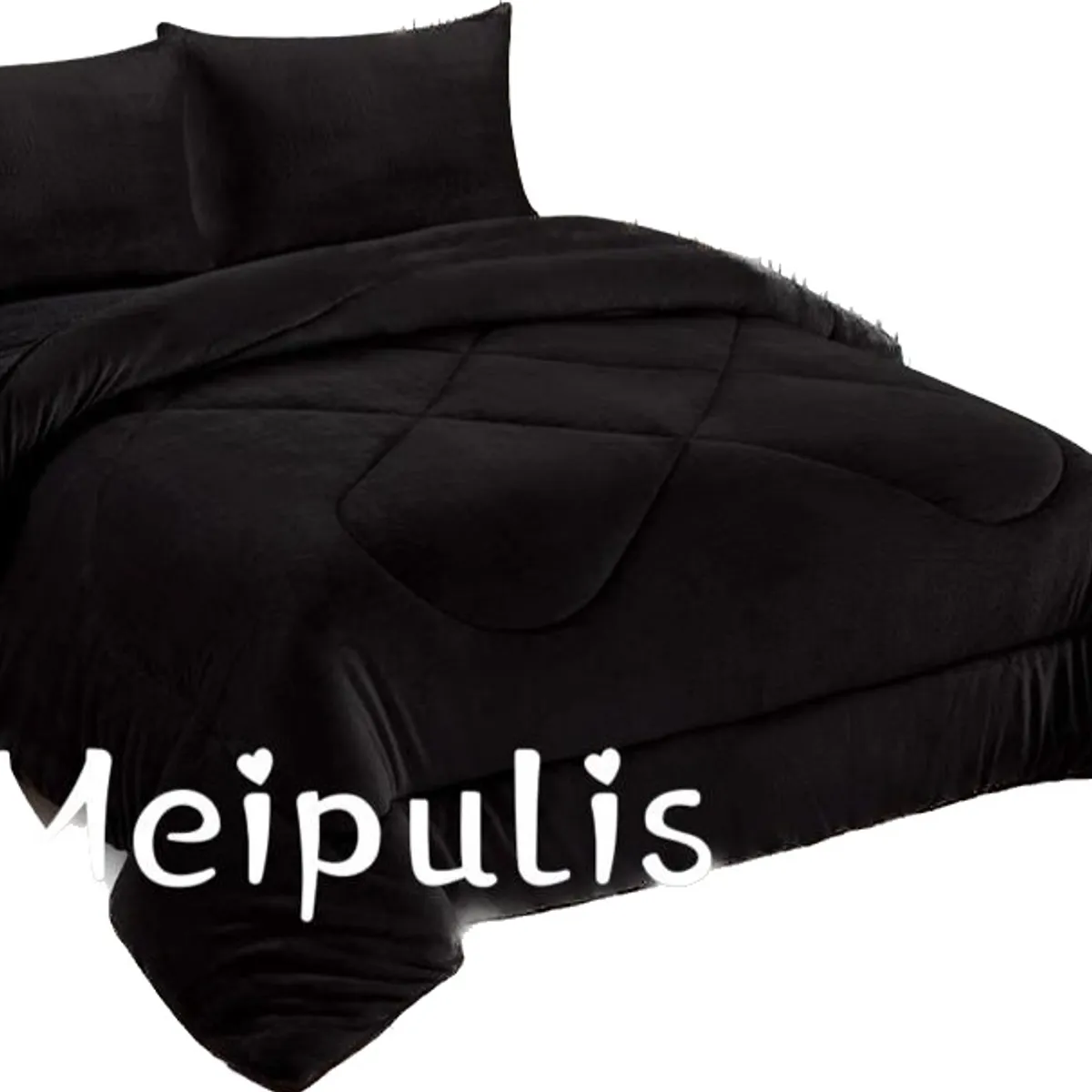 GENERICO - Cubre cama invierno 2p plush con chiporro negro