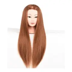 GENERICO - Cabeza Practica Cabello Sintetico Castaño Claro Tecnica Corte Peinado