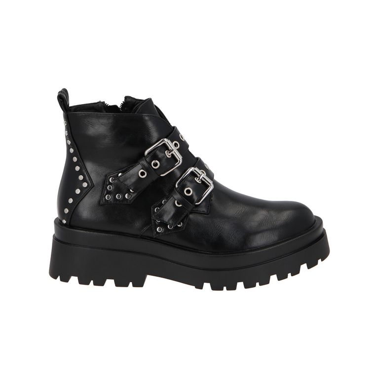 Botin Mujer Negro Snake/Hebilla