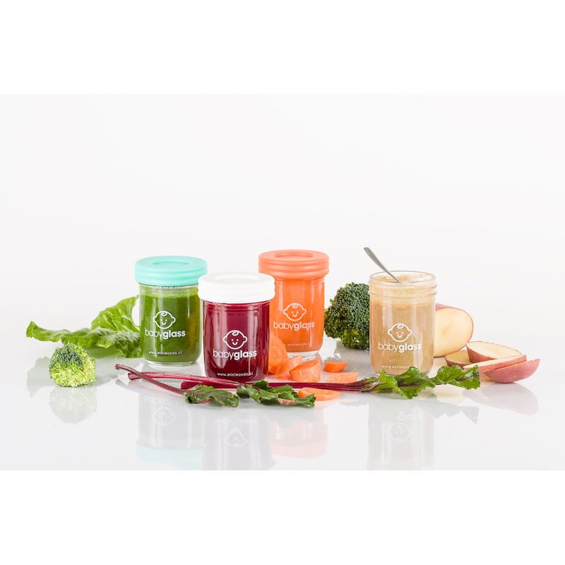 BABYGLASS - SET 4 CONTENEDORES DE VIDRIO PARA COMIDA DE BEBÉ BABYGLASS