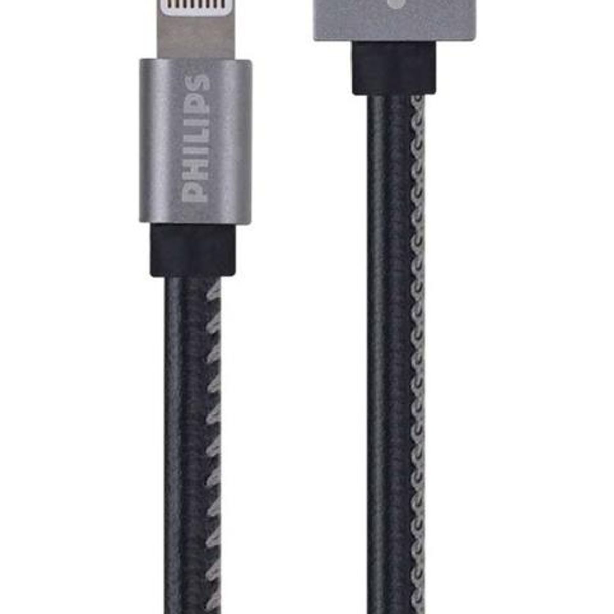 PHILIPS - Cable lightning 1.2 Mts Goma Plano Negro Dlc2508cb