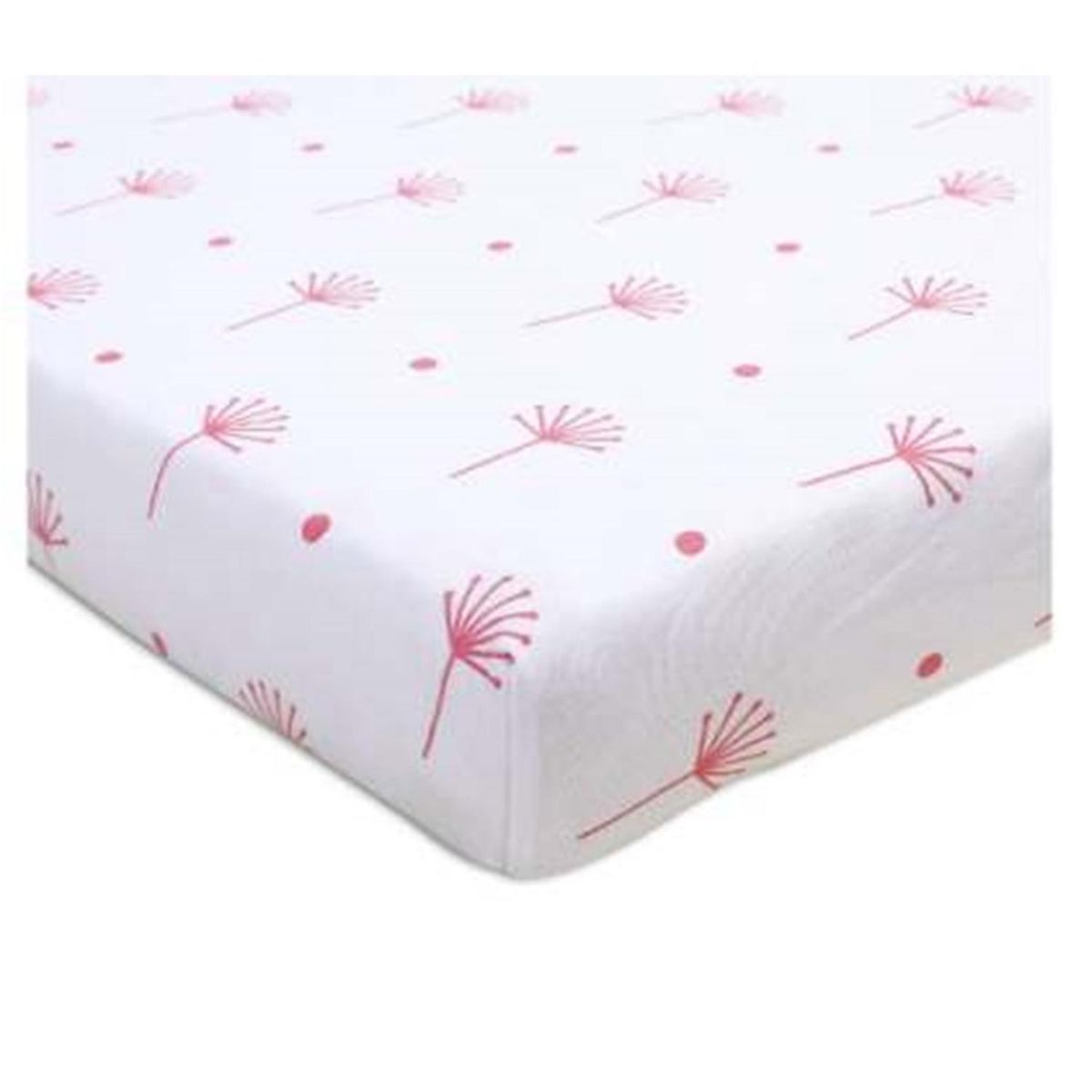 KIVARA - Sabana Bajera Cuna Bebe 130x70 cm. Ramitas Rosas