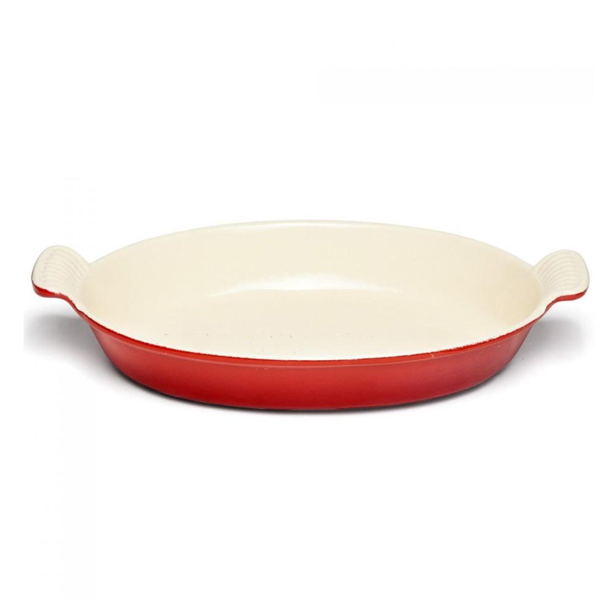 IMAHE - Plato De Hierro Enlozado 26 Cm Ovalado Rojo Briva