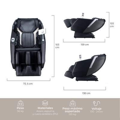 Imagen 2 del producto Sillón de Masajes R3000 Reclinable con Gravedad Cero
