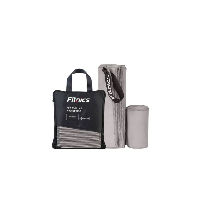 GENERICO - Toalla De Microfibra Set X2 Fitnics 120x60  80x30  GRIS