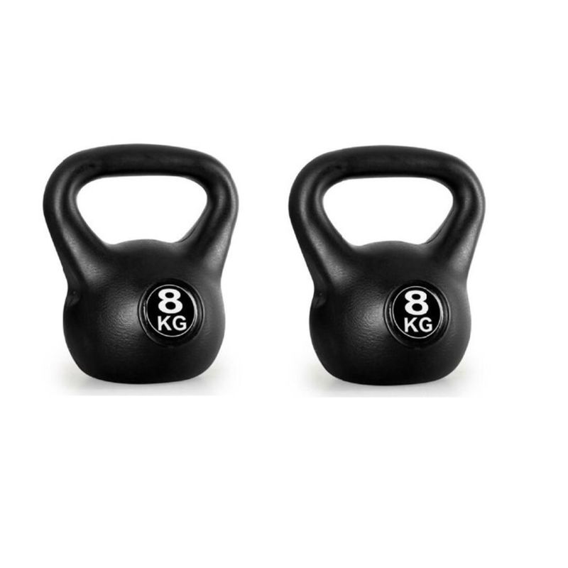 LUMAX - Set Par de Pesas Rusas Kettlebell 8kg Entrenamiento