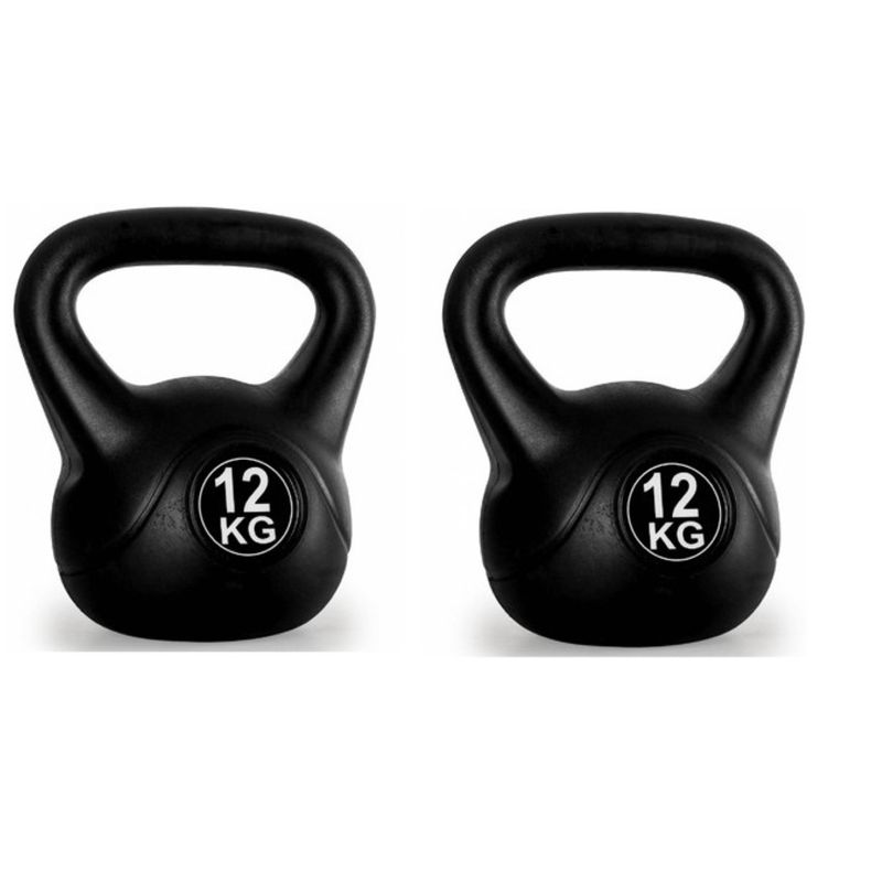LUMAX - Set Par de Pesas Rusas Kettlebell 12kg Entrenamiento