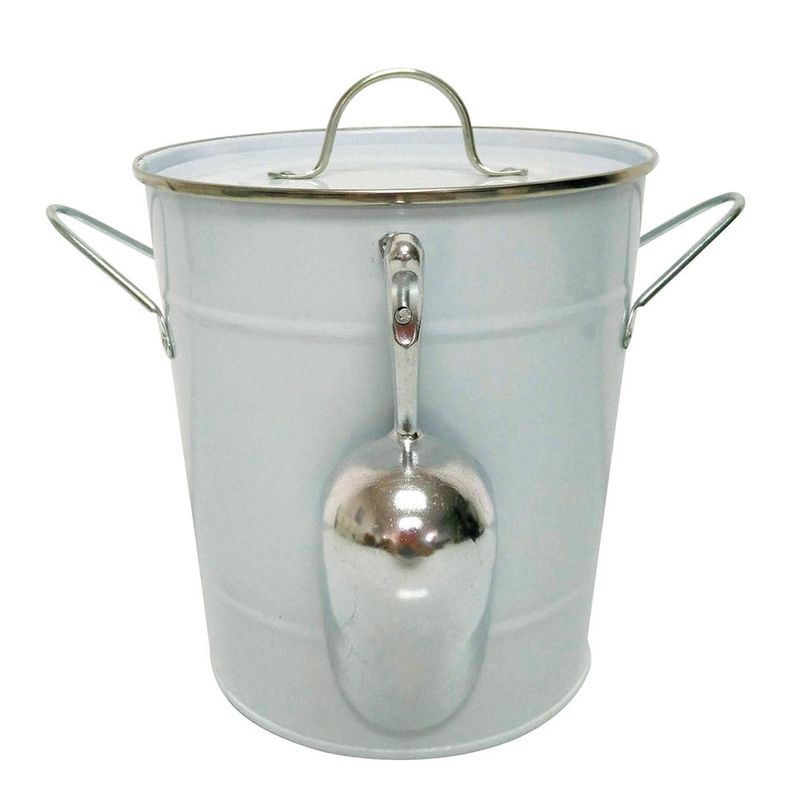HOMEWELL - Hielera Metal Doble Pared con Cuchara y Tapa HOMEWELL
