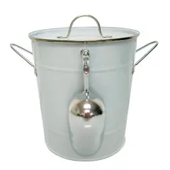 HOMEWELL - Hielera Metal Doble Pared con Cuchara y Tapa