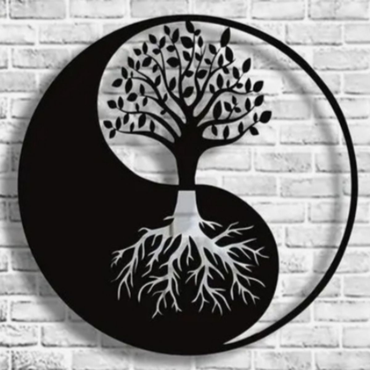 GENERICO - Cuadro Decorativo  de madera mdf yin yang