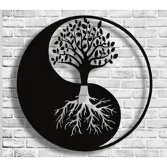 GENERICO - Cuadro Decorativo de madera mdf yin yang