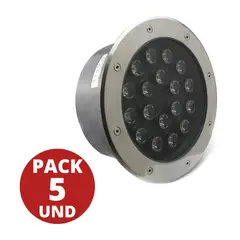 GENERICO - Foco Led Piso 18w Exterior Embutido Luz Calida PACK 5 UND