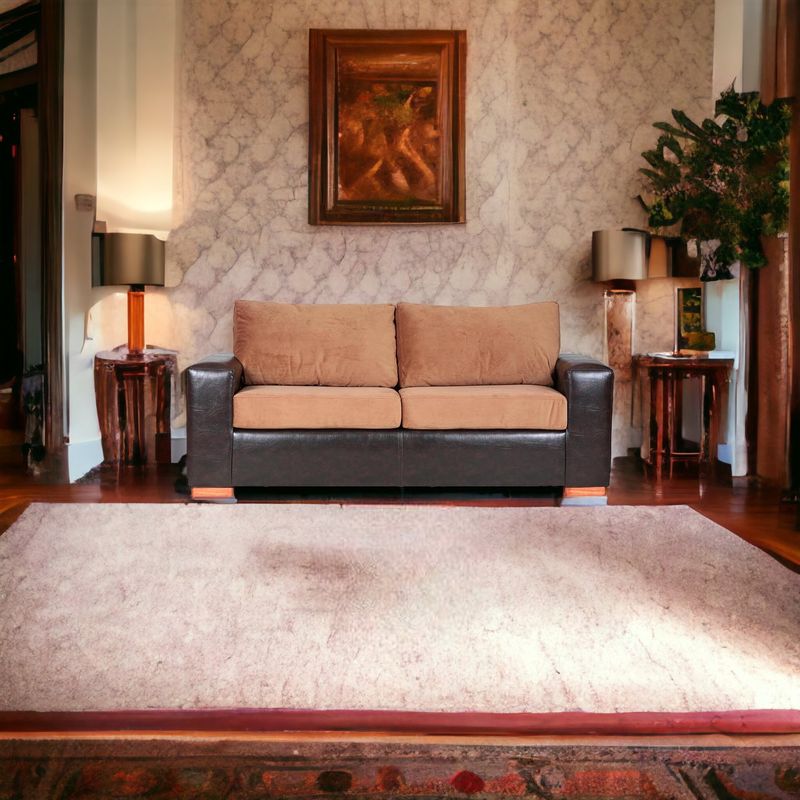 MUEBLES AMERICA - Sofá Infinity 3 Cuerpos Pu Café Felpa Tostado