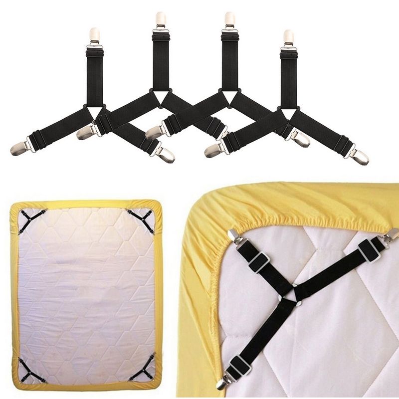 GENERICO - Sujetadores De Sábana De Cama Correa 4 Unidades Ajustable