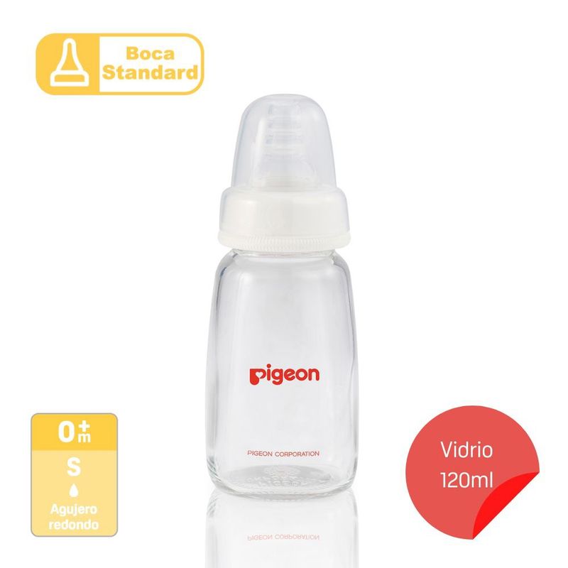 PIGEON - Mamadera Vidrio PIGEON Flexible 0m 120ml