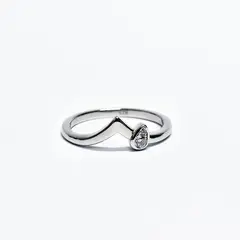 ROSETT - Anillo tiara con circón en gota Plata 925