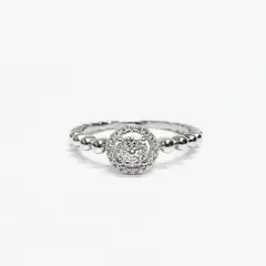 ROSETT - Anillo con centro redondo de circones argolla pellet