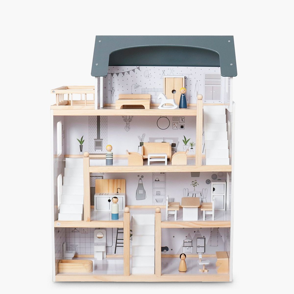 FORM DESIGN - Casita Muñecas Infantil de Madera Agustina Multicolor Form