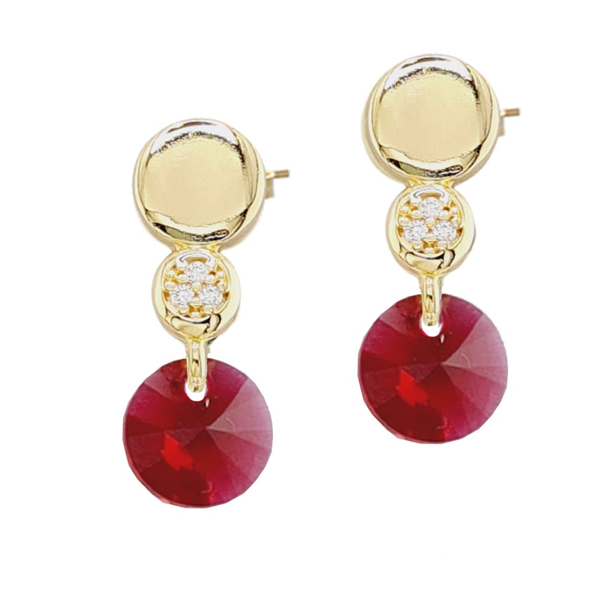 JOYAS MONTERO - Aros Punto De Luz Gold 24K creado con cristales de Swarovski® Siam