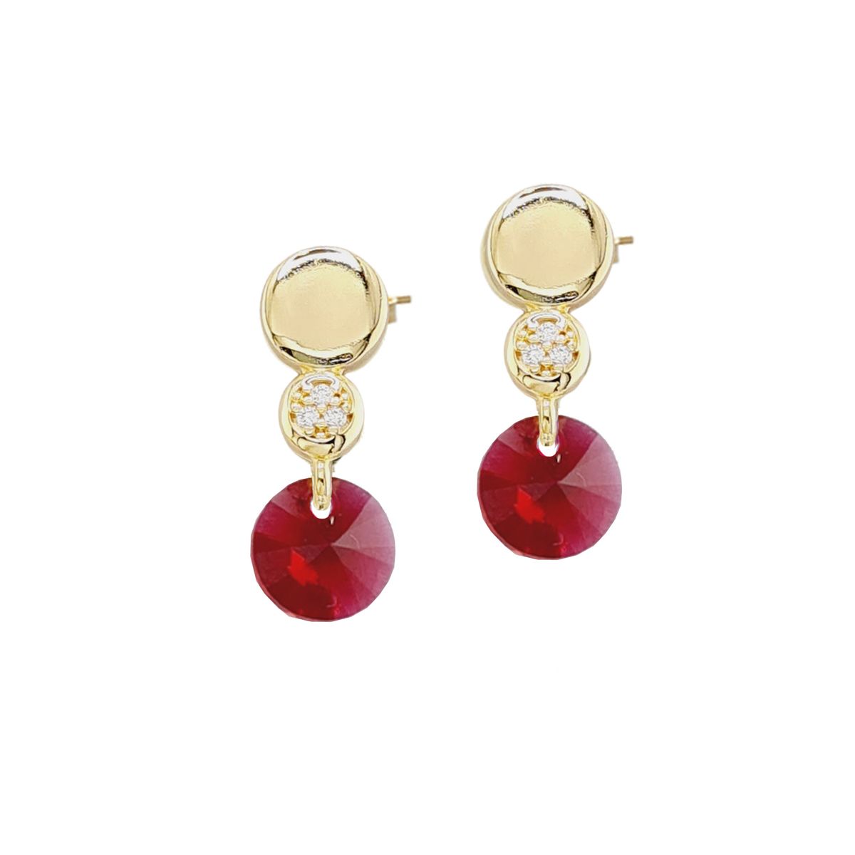 JOYAS MONTERO - Aros Punto De Luz Gold 24K creado con cristales de Swarovski® Siam