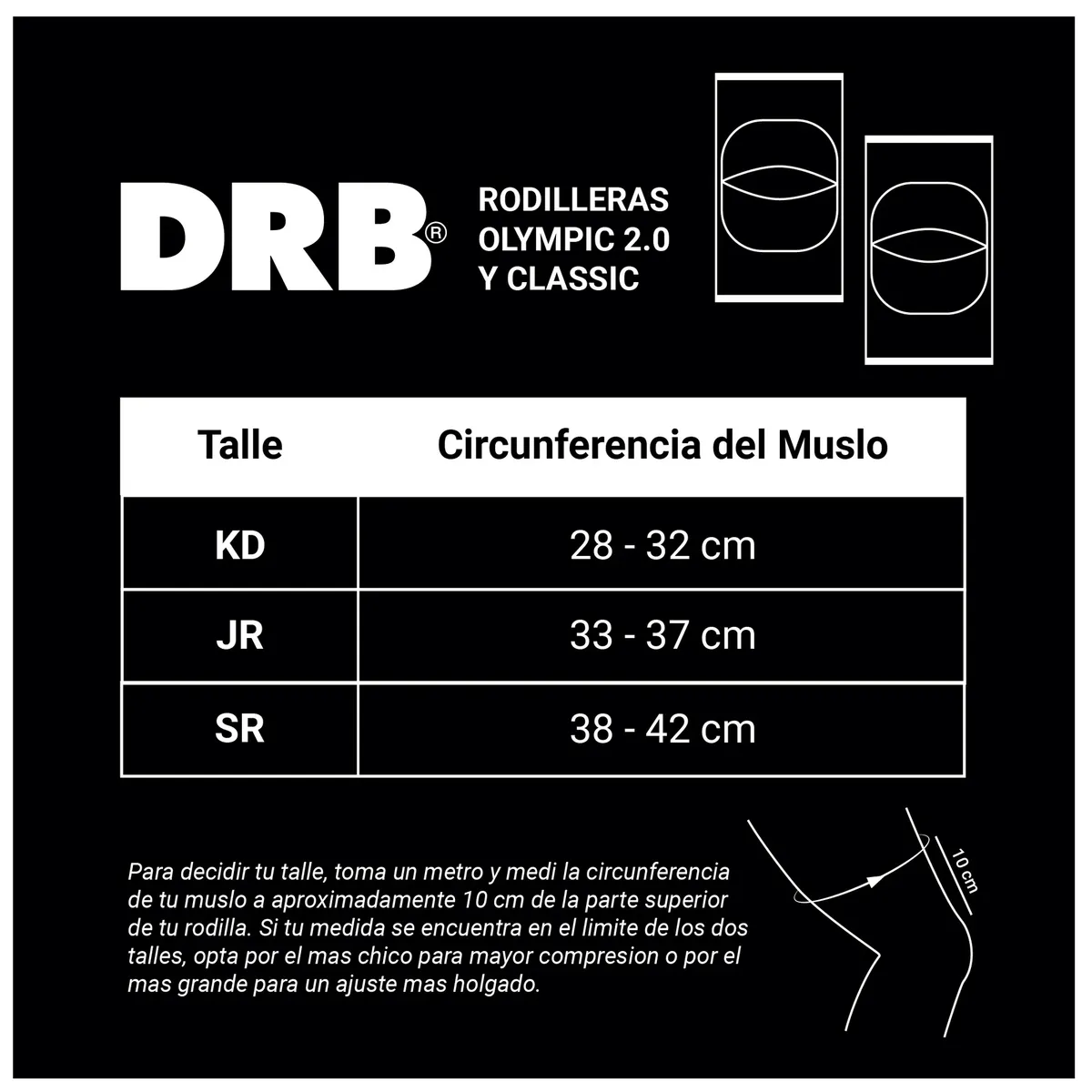 DRB - RODILLERAS DEPORTIVAS VOLEIBOL CLASSIC TALLA M