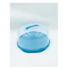MOOI - BASE DE TORTA CON TAPA TRANSPARENTE - BASE COLOR AZUL