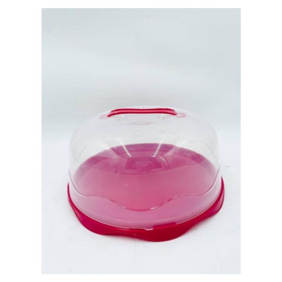 MOOI - BASE DE TORTA CON TAPA TRANSPARENTE - BASE COLOR FUCSIA