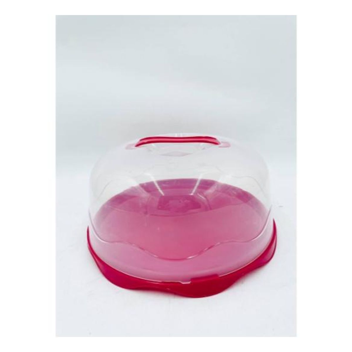 MOOI - BASE DE TORTA CON TAPA TRANSPARENTE - BASE COLOR FUCSIA