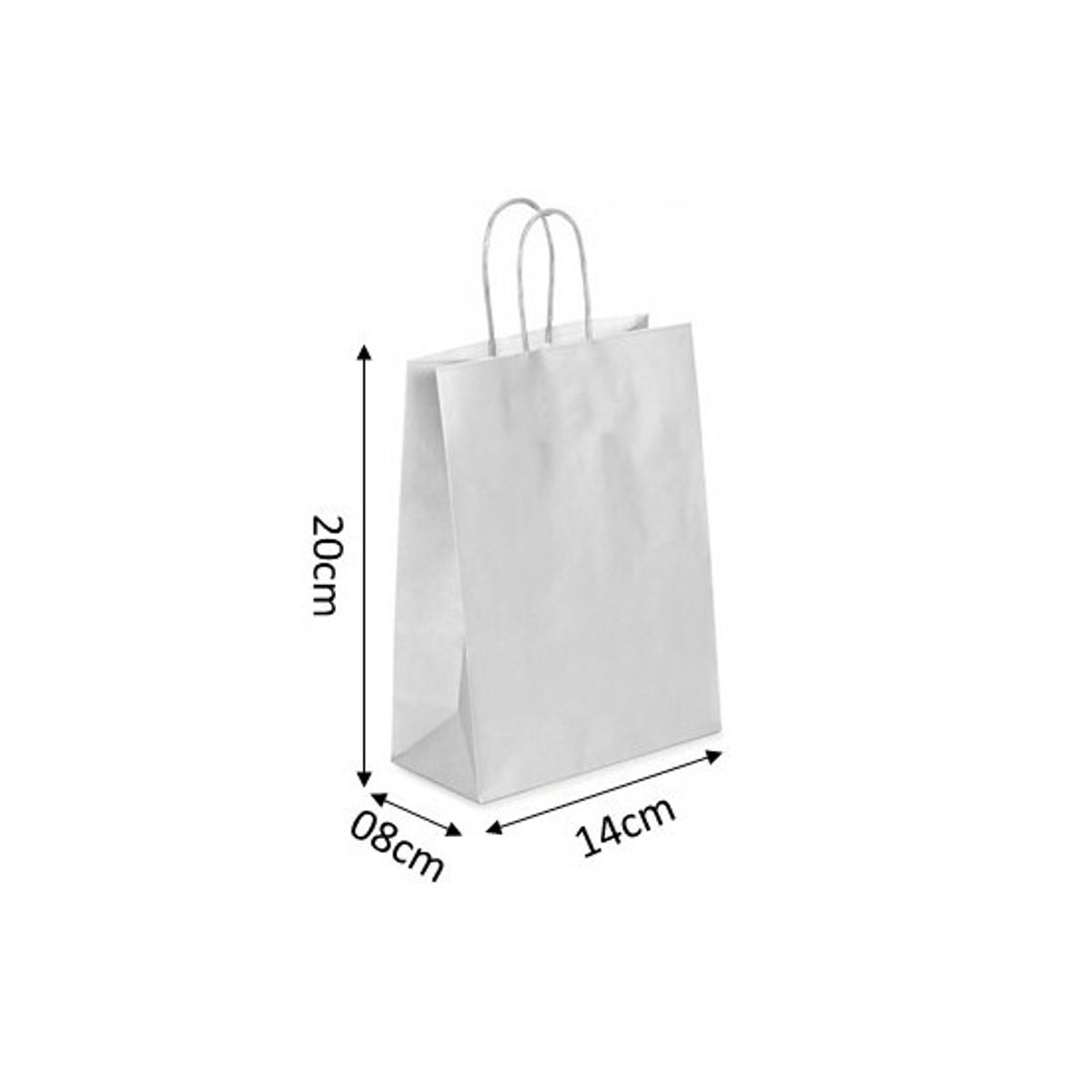 GENERICO - Bolsas de Papel Blancas 14x08x20 por 50 unidades…