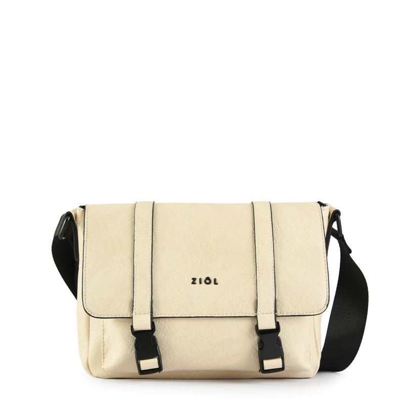 ZIOL - Cartera bandolera con tapa mediana blanchette blanco crudo
