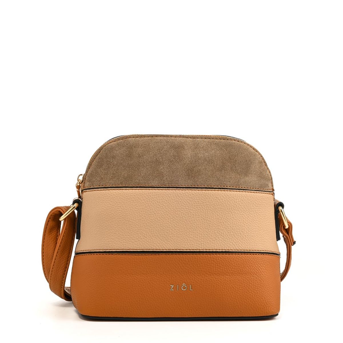 ZIOL - Cartera bandolera lourd pequeña café