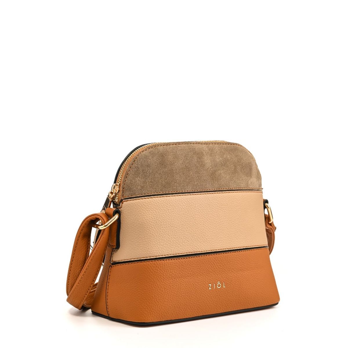 ZIOL - Cartera bandolera lourd pequeña café