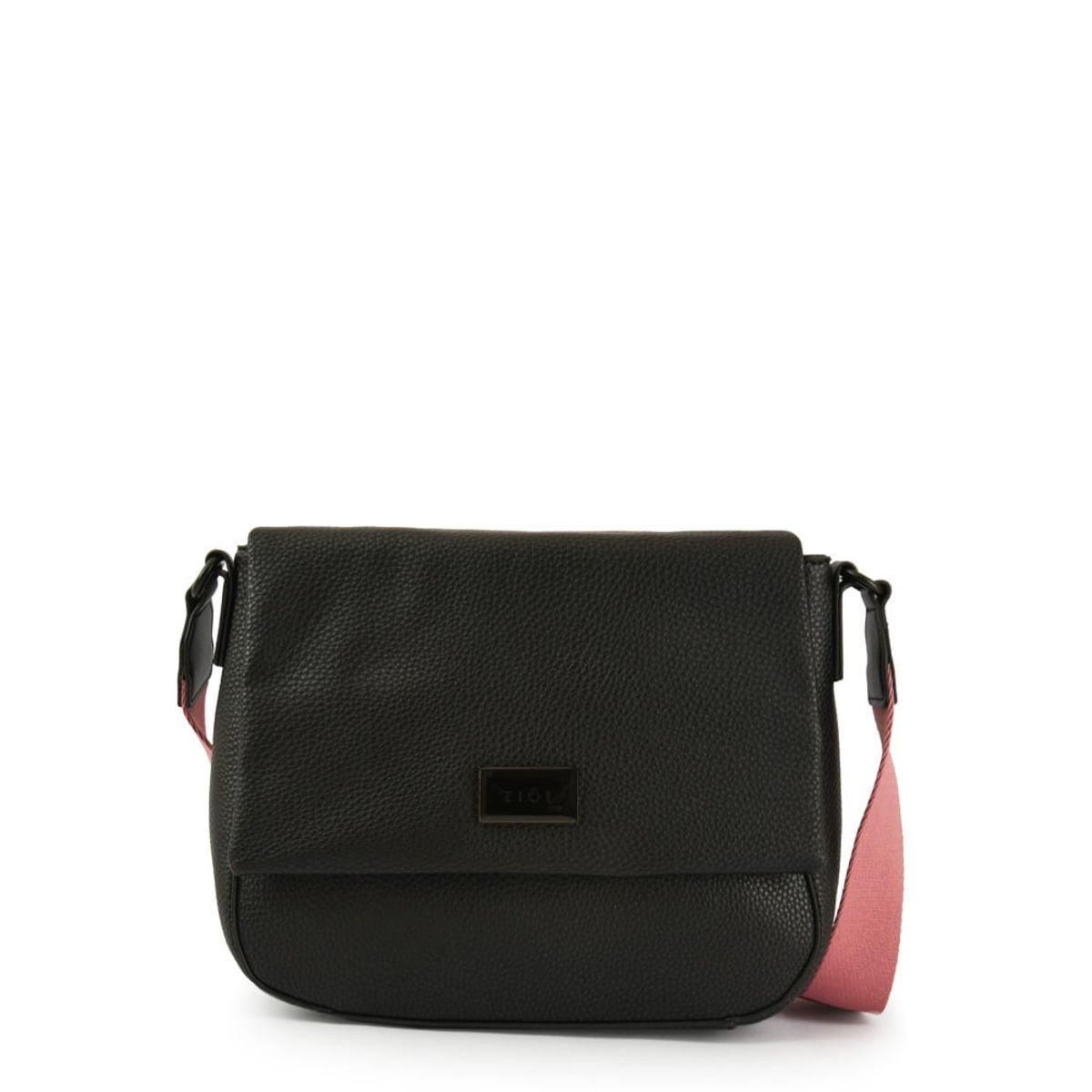 ZIOL - Cartera bandolera con tapa mediana charlize negro