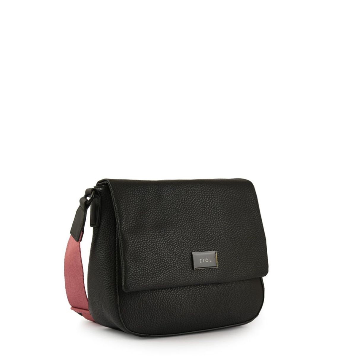 ZIOL - Cartera bandolera con tapa mediana charlize negro