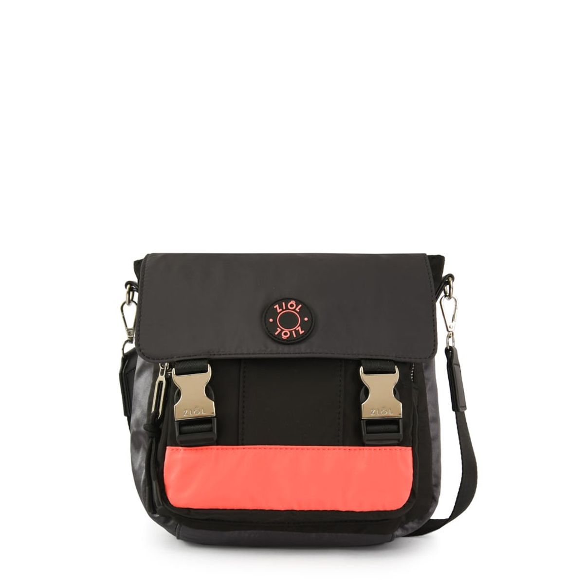 ZIOL - Cartera bandolera con tapa mediana joselina negro