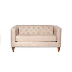 LATAM HOME - Sofá Brescia 2 Cuerpos Cuero Kentucky Beige