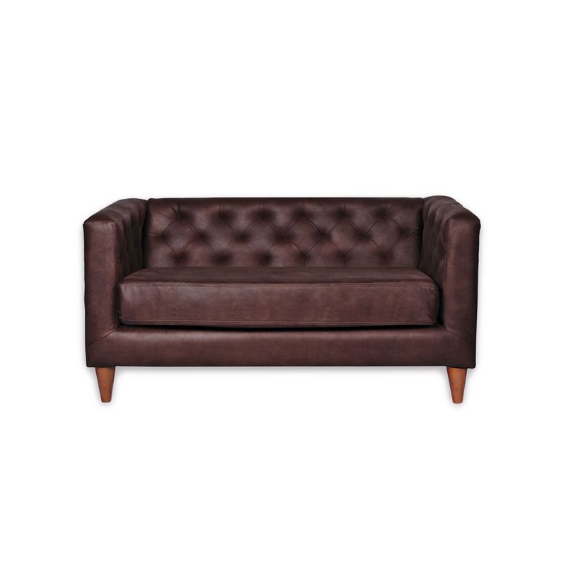 LATAM HOME - Sofá Brescia 2 Cuerpos Cuero Kentucky Cafe Moro